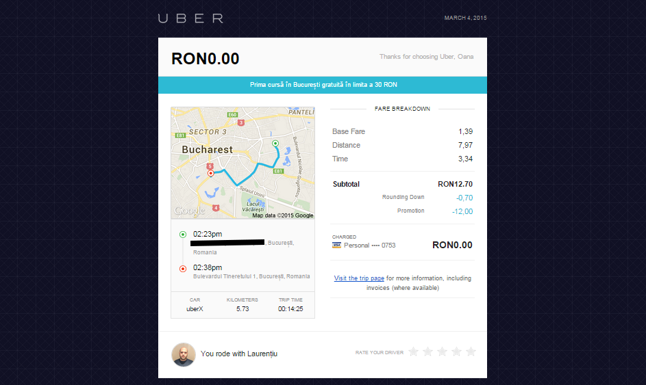 Email Cursa Uber